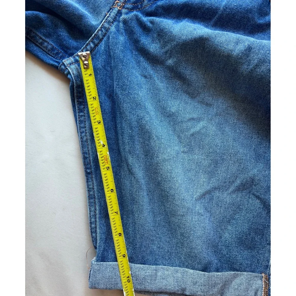 HM Denim Mens Slim Fit Shorts Blue Low Waist‎ Button Fly Size 34 New